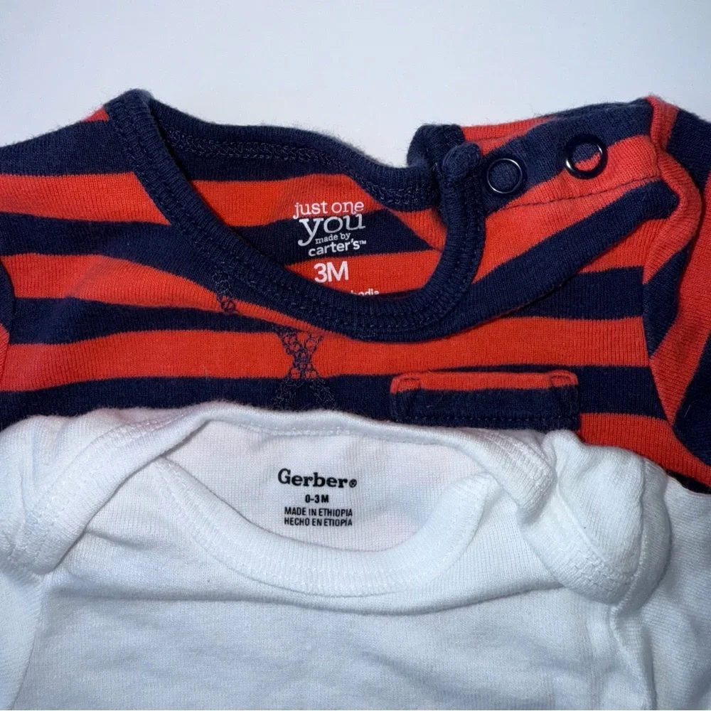 Lot of 06 Piece Carter’s Baby Boy 0-3 Month Bodysuit Bundle